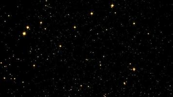 animazione di stelle dorate shinny su sfondo nero. video