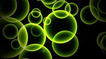 Beautiful floating up green glowing bokeh bubbles video