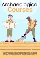 Archaeological courses brochure template. Flyer, booklet, leaflet concept with flat illustrations. Vector page cartoon layout for magazine. Treasure hunt advertising invitation with text space
