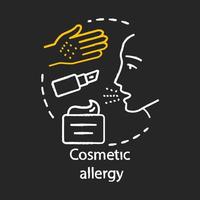 Cosmetic allergy chalk concept icon. Allergic reaction to beauty products idea. Sensitivity to flavors and preservatives in makeup. Vector isolated chalkboard illustration