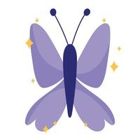 purple butterfly icon vector