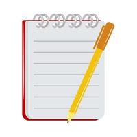 notepad and pen vector