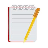 notepad and pen vector