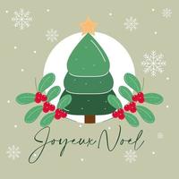 joyeux noel tarjeta de felicitación vector