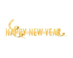 golden happy new year vector