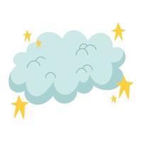 cloud and stars vector