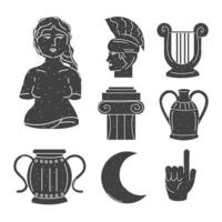 icons greek sculpture vector