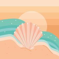 shell in the beach vector