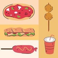 set fast food vector