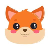 fox face kawaii face vector