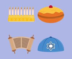 celebración religiosa de hanukkah vector