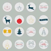 set of merry christmas vector