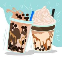 tasty bubble tea vector