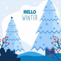 hello winter card vector