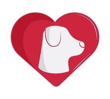 pet dog in heart vector