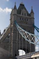 Magnificent Tower bridge in London, with blue chain. No people photo