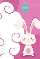 rabbit and cloud vector