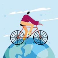 Man with bike vector