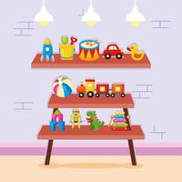 furniture with toys vector