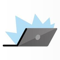 gray laptop computer device vector