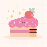 sweet cake kawaii poster vector