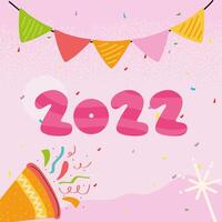 year 2022 with garlands vector