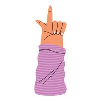 hand with lilac sleve vector