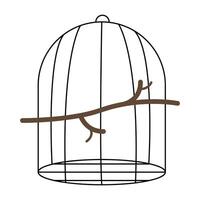 cage bird with branch vector