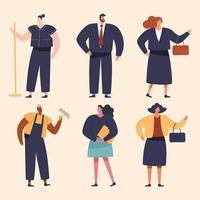 six business persons characters vector