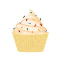 cupcake con fichas de colores vector