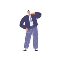 elegant businessman worker character vector