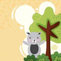 little bear in tree vector