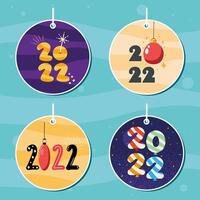 new year tags hanging vector