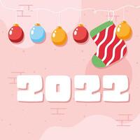 año 2022 con calcetín vector