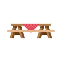 mesa de barbacoa de madera vector