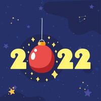 tarjeta de celebración del año 2022 vector