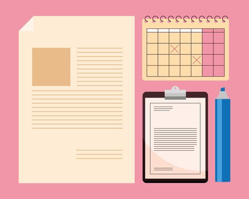 four taking notes icons