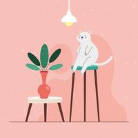 cat on chair vector