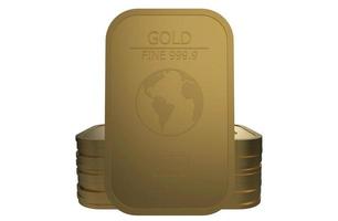 gold bullion bar isolated 3d illustration rendering photo