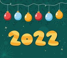 2022 year with balls vector