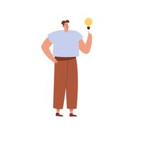 standing man with bulb vector