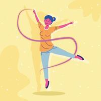 woman dancing ballet vector