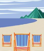 chairs on the beach vector