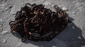Vintage rusty hand-made iron chain video