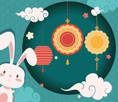 lamps hanging and rabbit vector