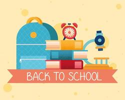 back to school lettering in ribbon vector