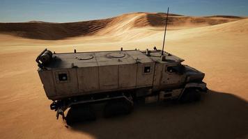 Armoured military truck in desert video