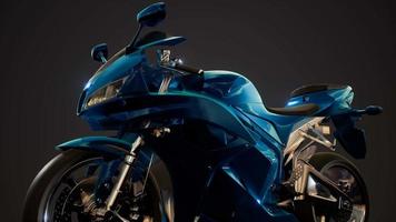 moto sport bike in dark studio with bright lights video