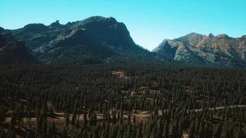 aerial view of mountain road and forest video