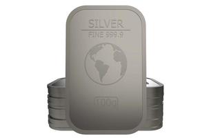 silver bullion bar isolated 3d illustration rendering photo